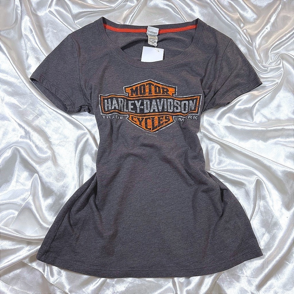 y2k Harley Davidson T-Shirt Gray Excellent Panama City Beach Graphic Tee